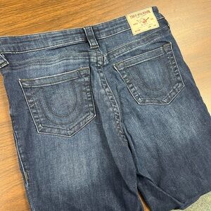 True Religion Halle Mid Rise Super Skinny Blue Jeans